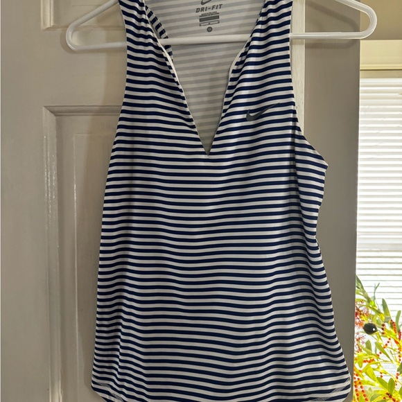 Nike Tops - Nike Navy and White Striped Tank Top
